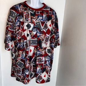 Super shine Prints by Dill,4X short sleeve knit, round collar, poker dog novelty